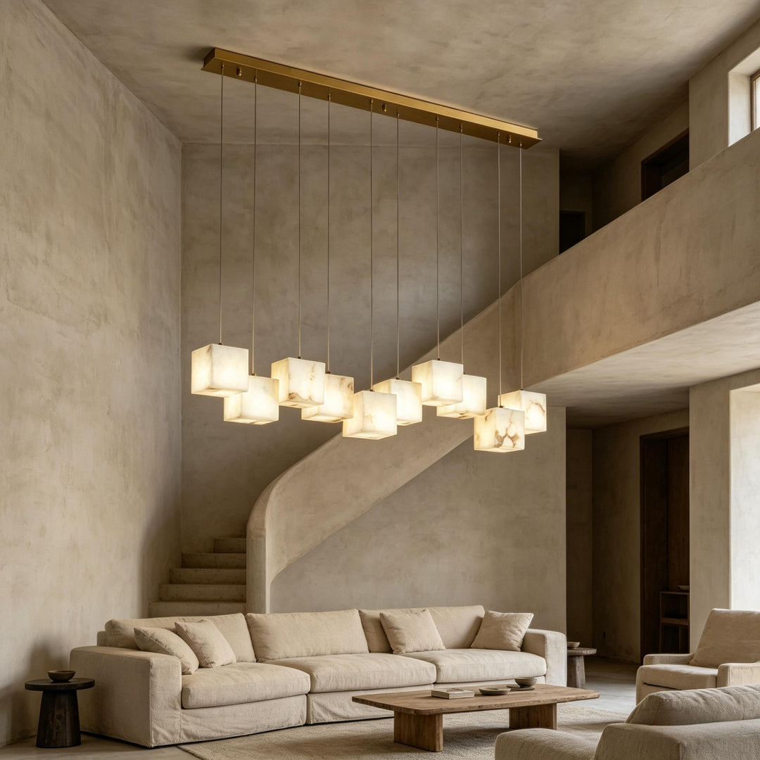 Linear Alabaster Box Chandelier – AIBIALIGHT