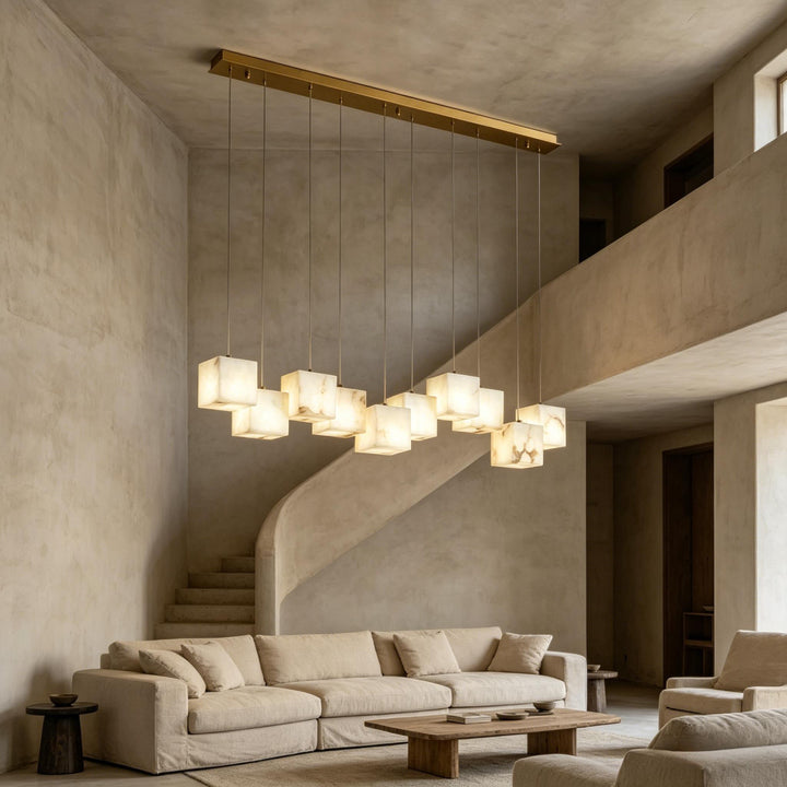 Linear Alabaster Box Chandelier 6