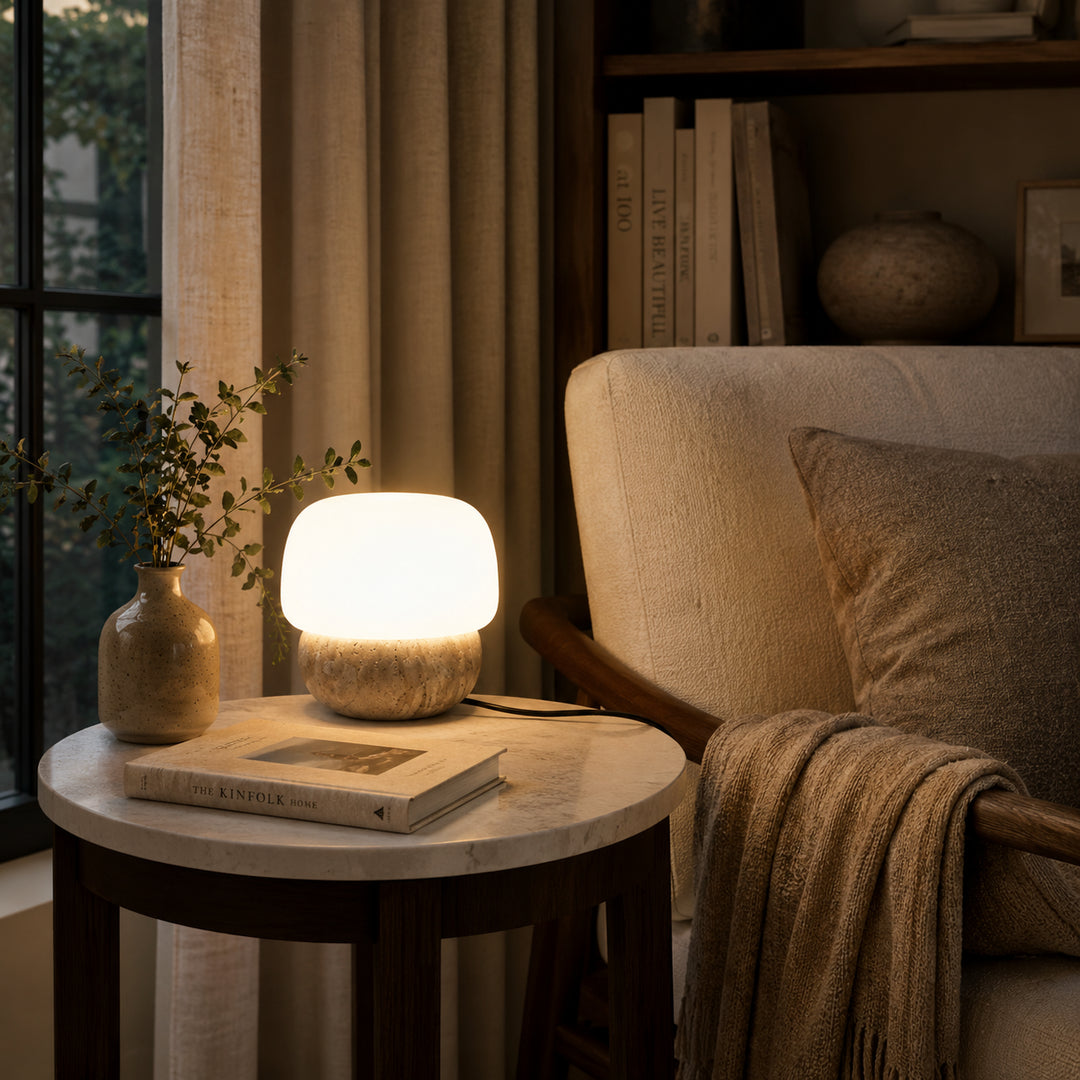 Lnvero Travertine Table Lamp 2