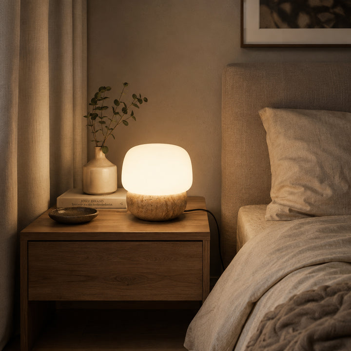 Lnvero Travertine Table Lamp 4