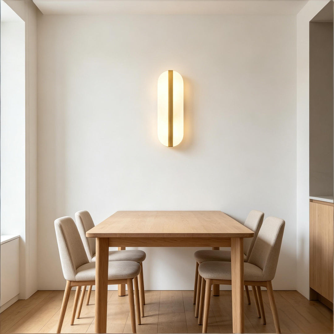 Long Ellipse Alabaster Wall Sconce 10