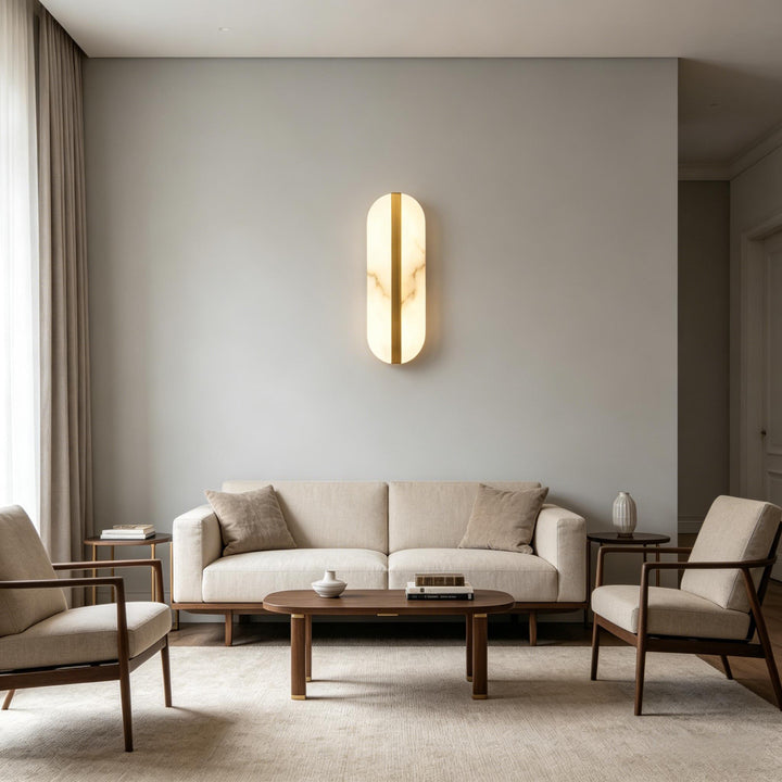 Long Ellipse Alabaster Wall Sconce 7