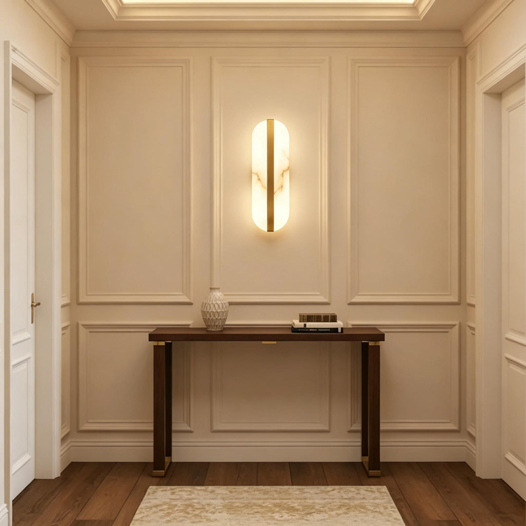 Long Ellipse Alabaster Wall Sconce 9