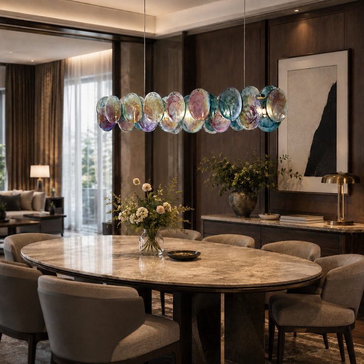Lunavelle Long Murano Glass Chandelier 20