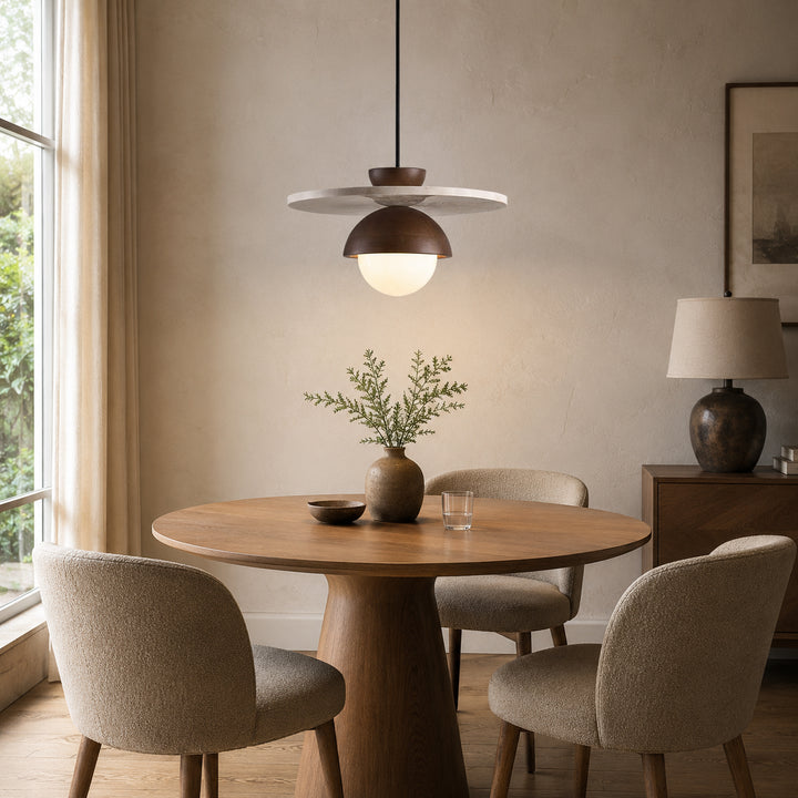 Lunvar Travertine Globe Pendant Light 3