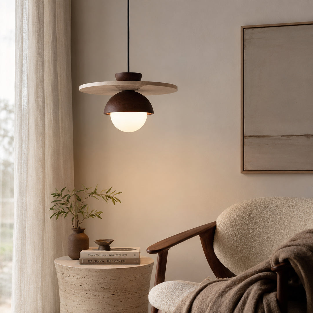 Lunvar Travertine Globe Pendant Light 4