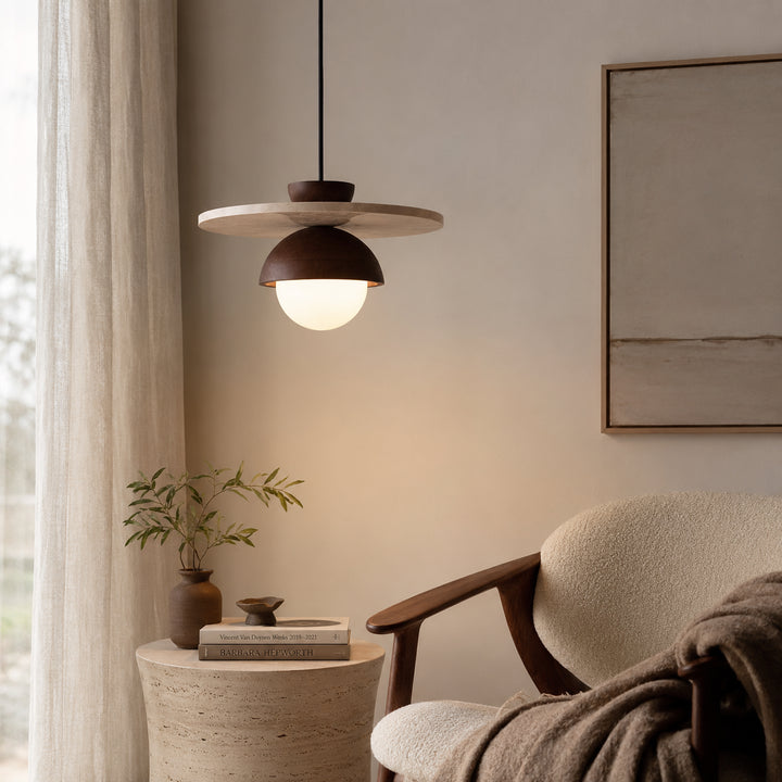Lunvar Travertine Globe Pendant Light 4