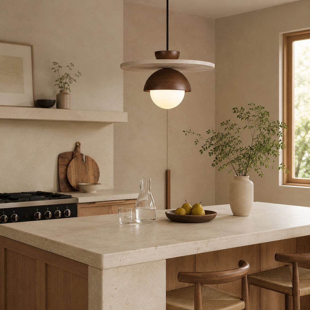 Lunvar Travertine Globe Pendant Light 5