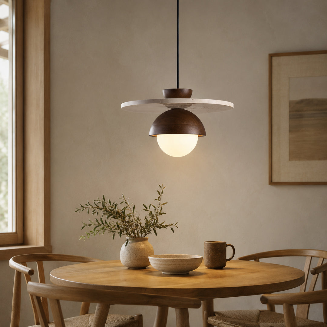 Lunvar Travertine Globe Pendant Light 6