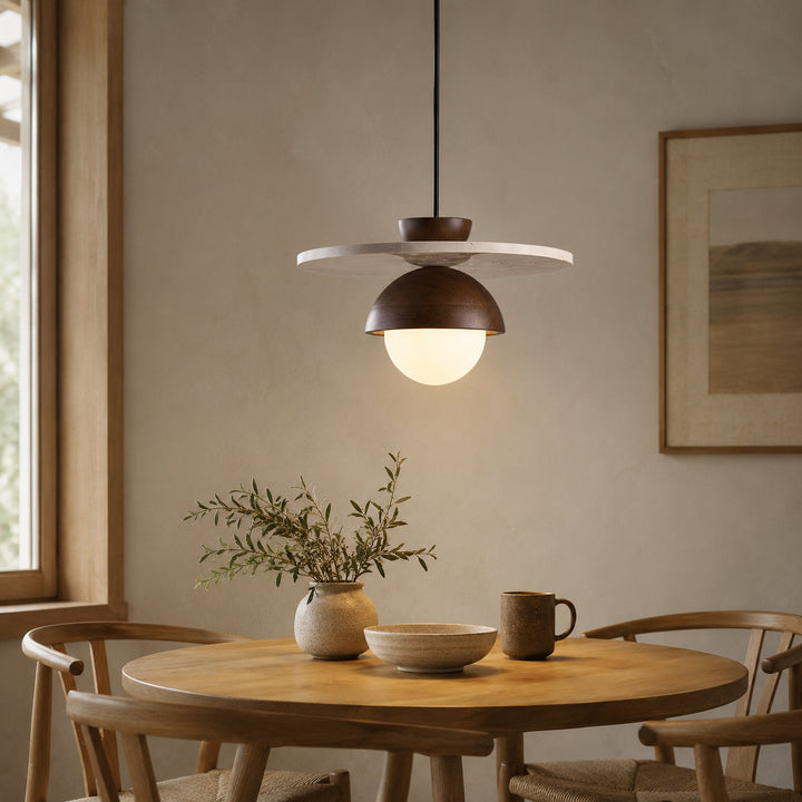 Lunvar Travertine Globe Pendant Light 6