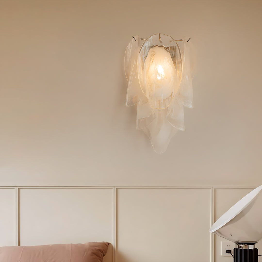 Magnolien-Glaswandleuchte