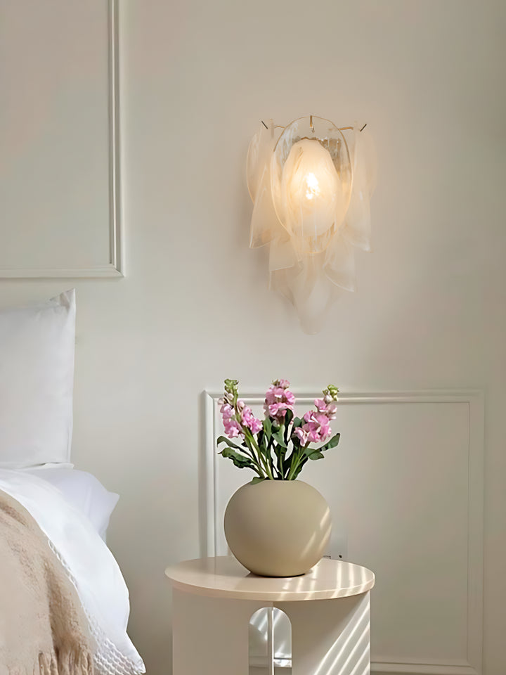 Magnolien-Glaswandleuchte