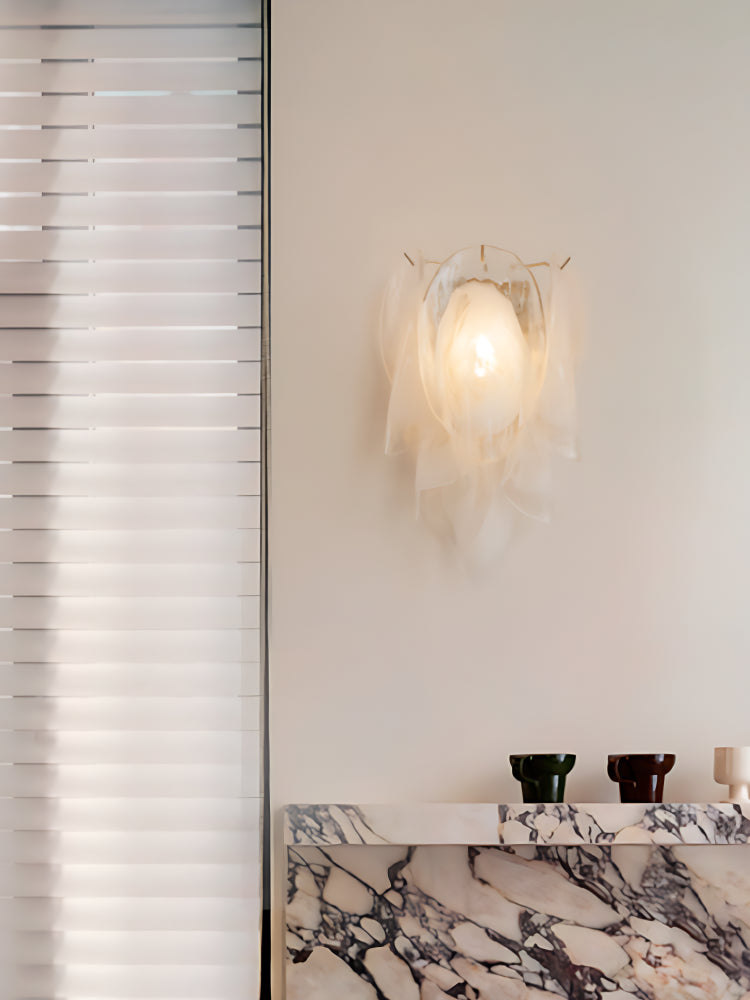 Magnolien-Glaswandleuchte