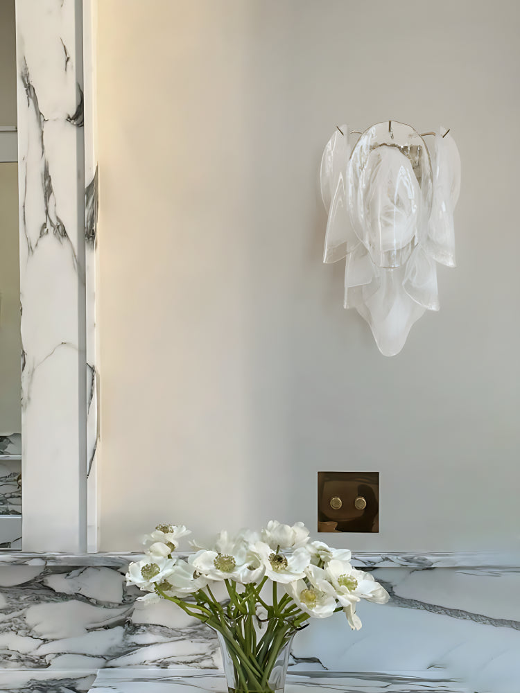 Magnolien-Glaswandleuchte