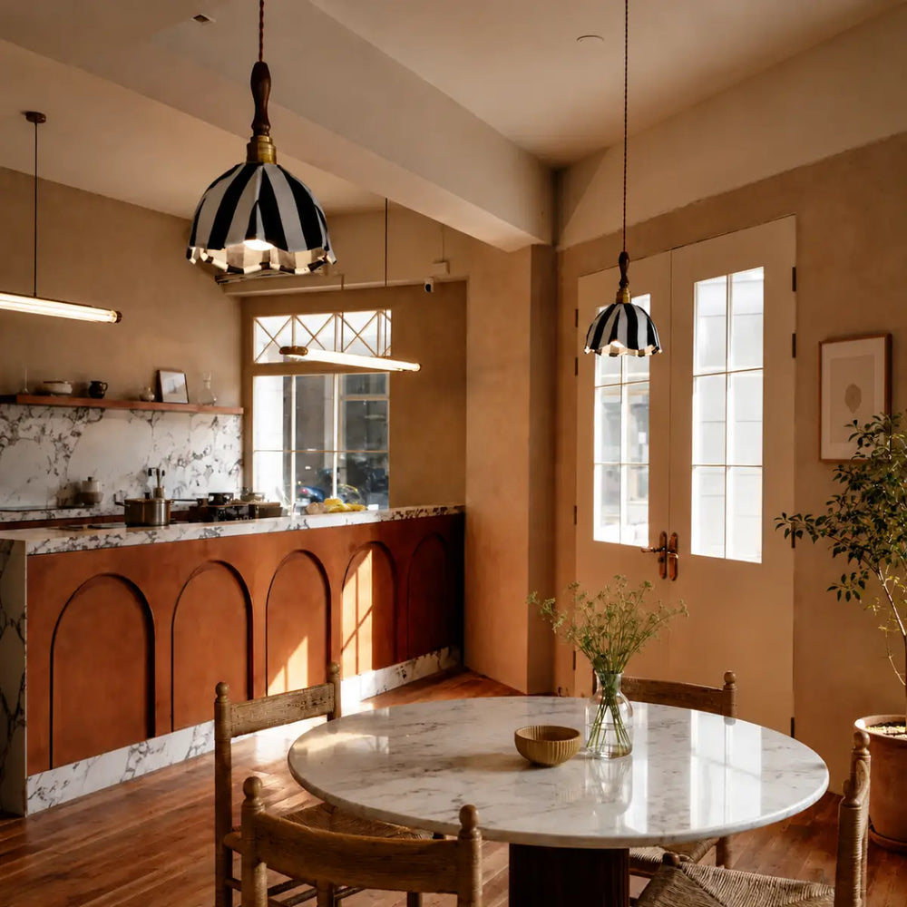 Marin Striped Fabric Pendant Light 6