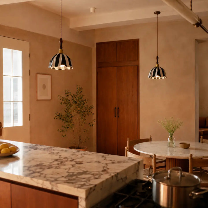 Marin Striped Fabric Pendant Light 7