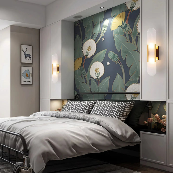 Melange längliche Alabaster-Wandleuchte