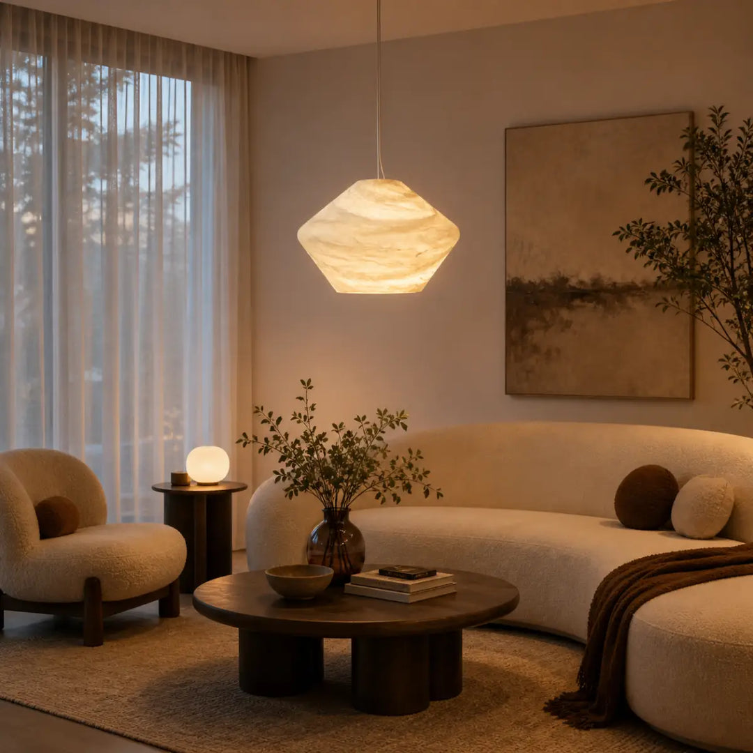 Mira Pebble Alabaster Pendant Light 10