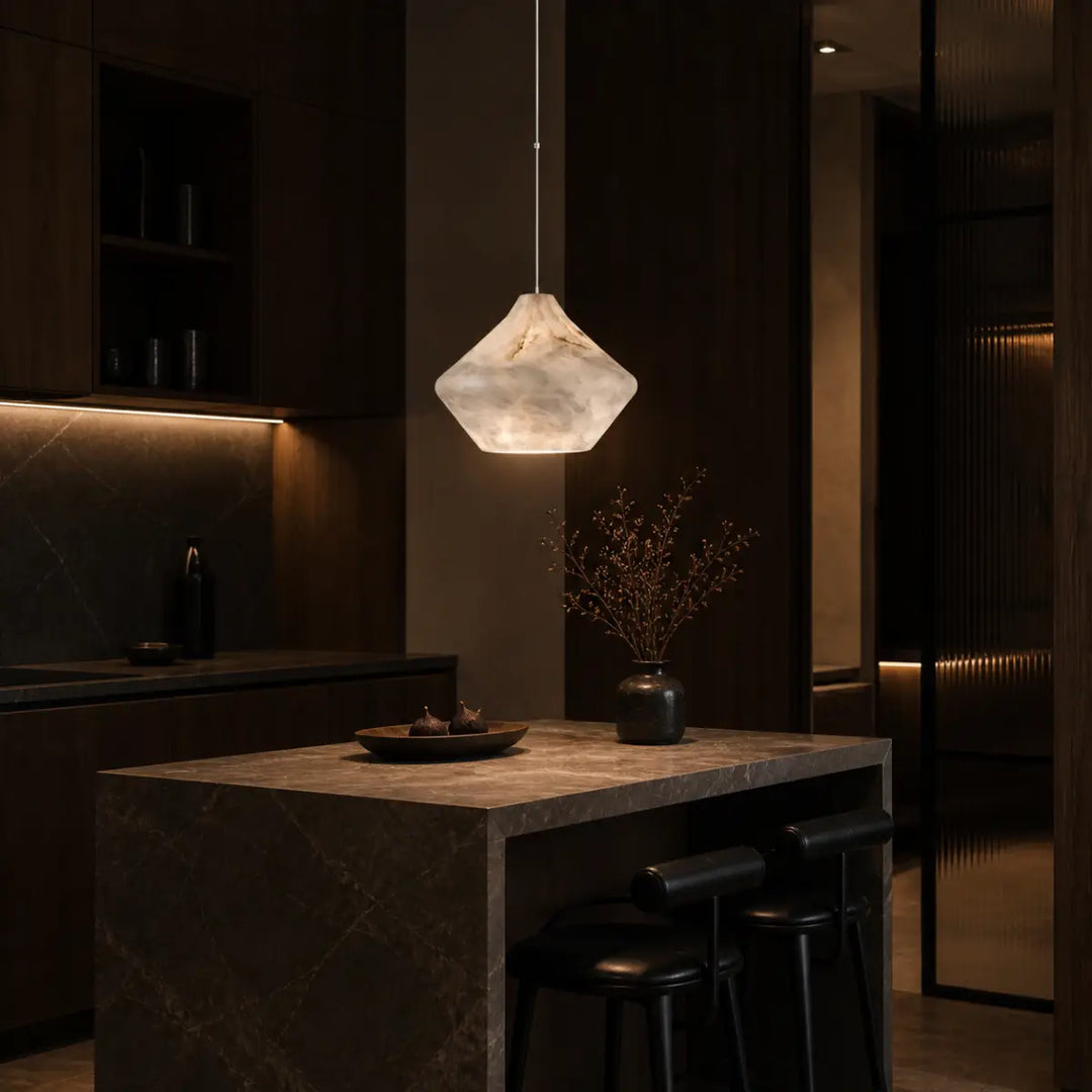 Mira Pebble Alabaster Pendant Light 4