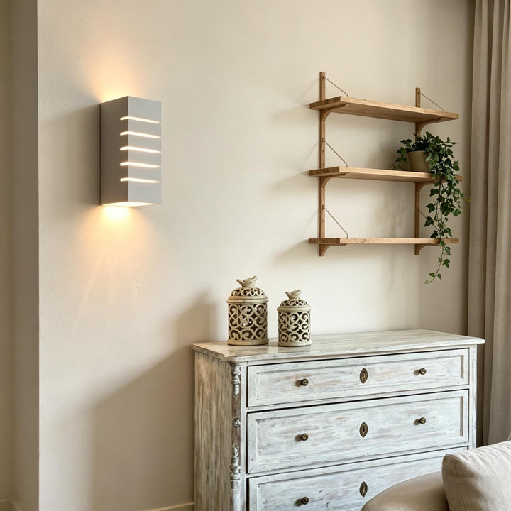 Modern Slatted Plaster Wall Lamp 13