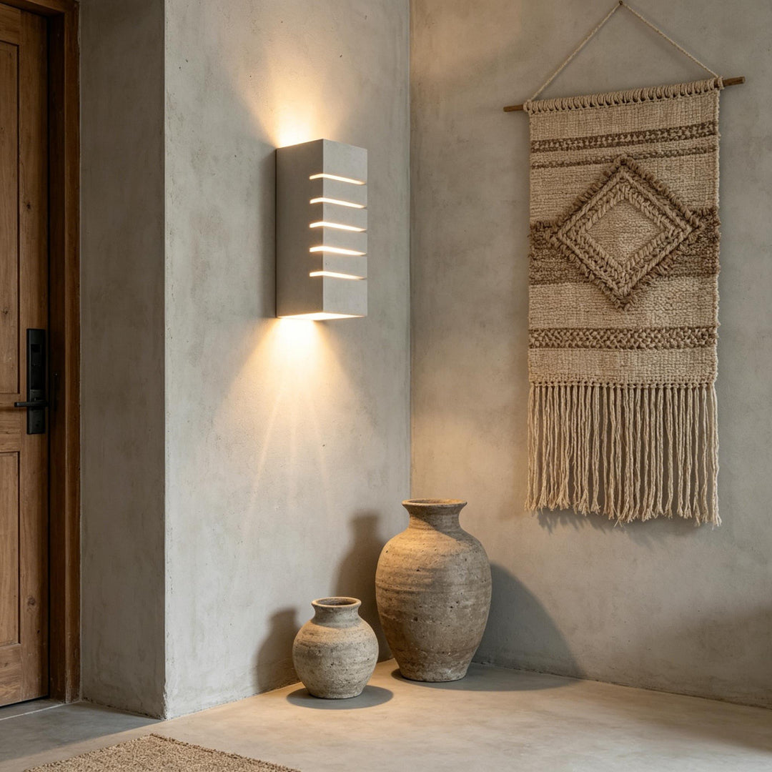 Modern Slatted Plaster Wall Lamp 14