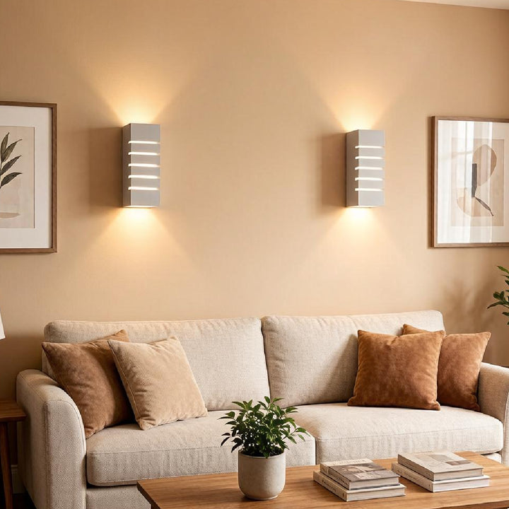 Modern Slatted Plaster Wall Lamp 2