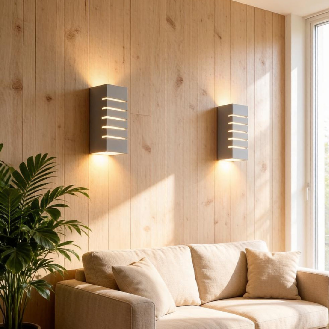 Modern Slatted Plaster Wall Lamp 3