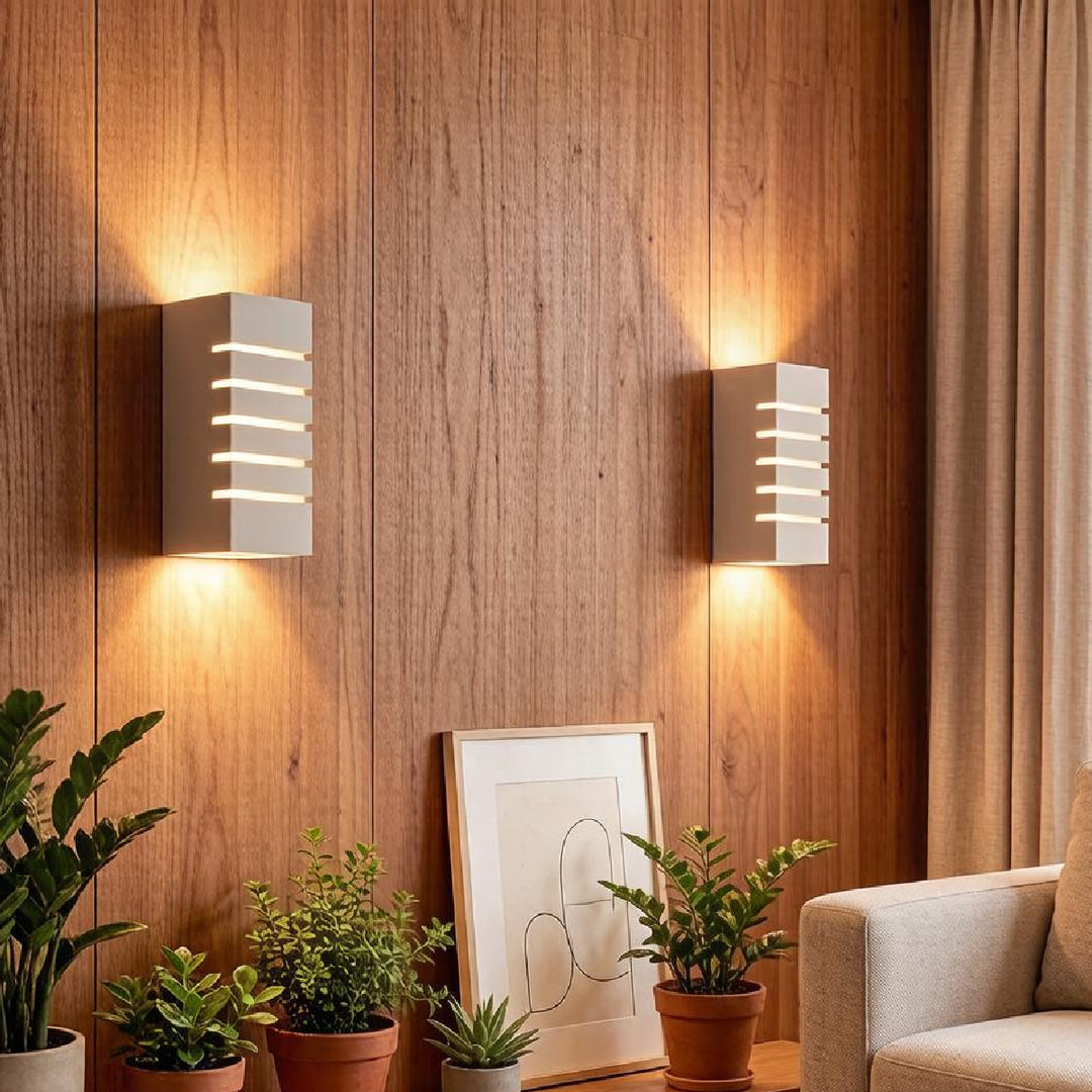 Modern Slatted Plaster Wall Lamp 5