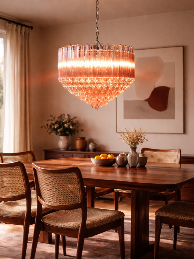 Mora Pink Murano Glass Chandelier 2