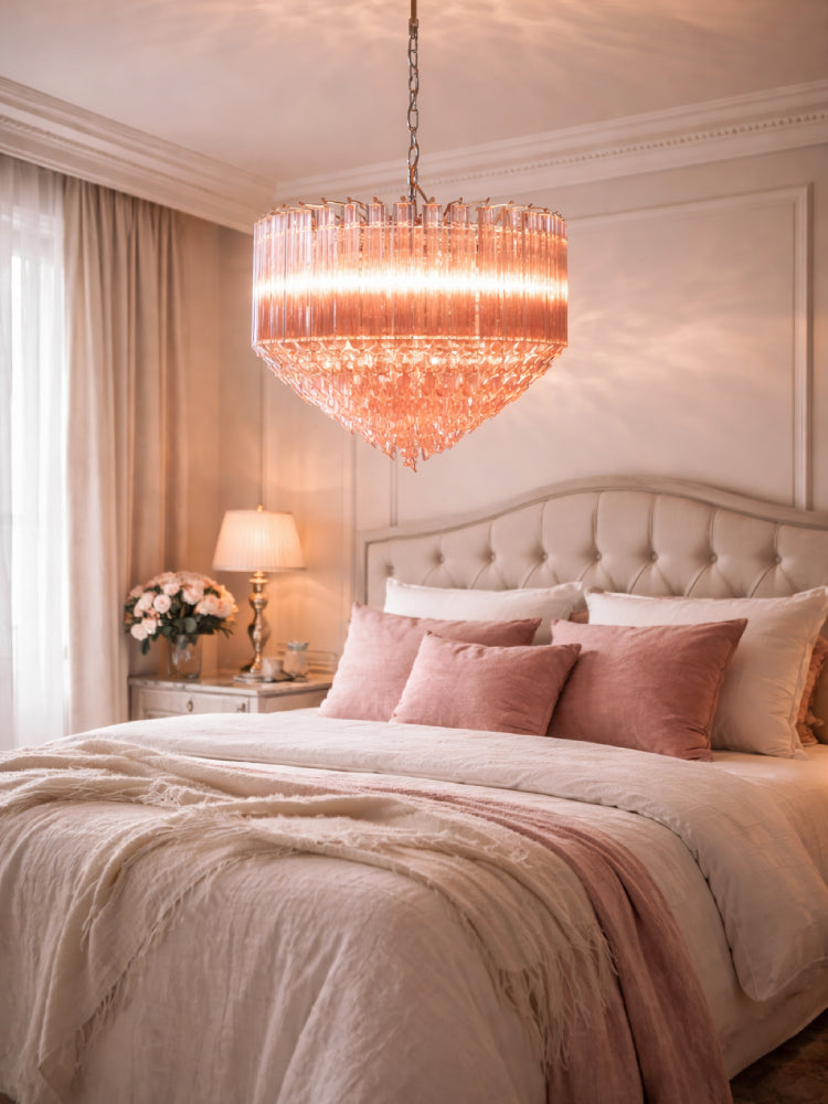Mora Pink Murano Glass Chandelier 4