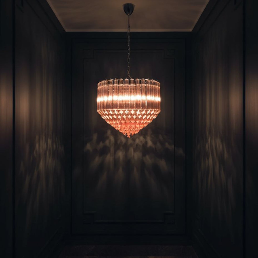 Mora Pink Murano Glass Chandelier 5