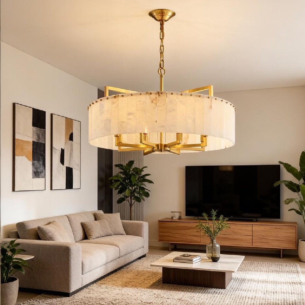 Muben Circle Alabaster Chandelier – AIBIALIGHT