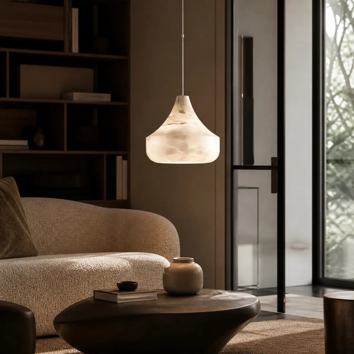 Nara Cone Alabaster Pendant Light 6