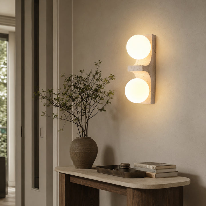 Narevona Travertine Globe Wall Lamp 4