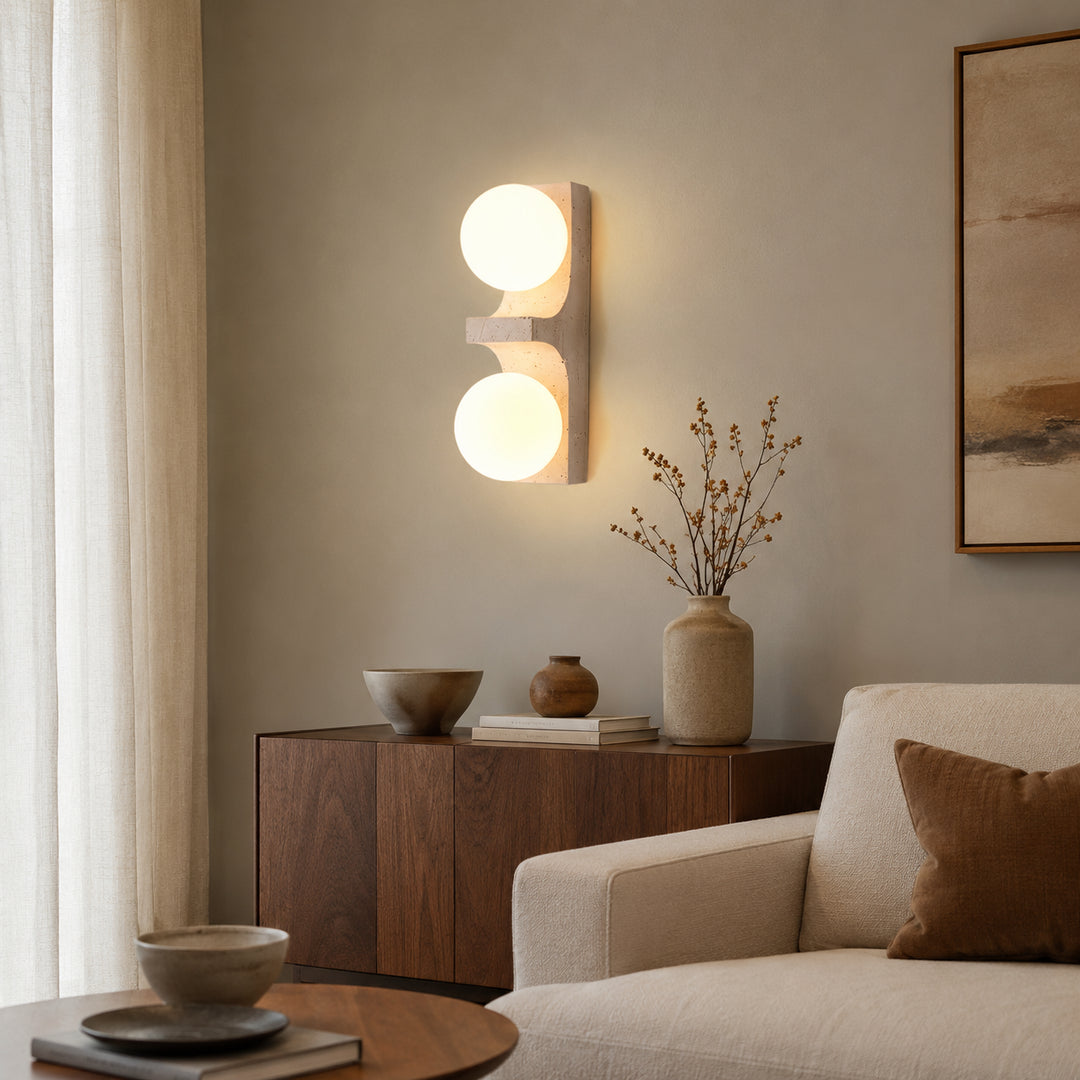 Narevona Travertine Globe Wall Lamp 5