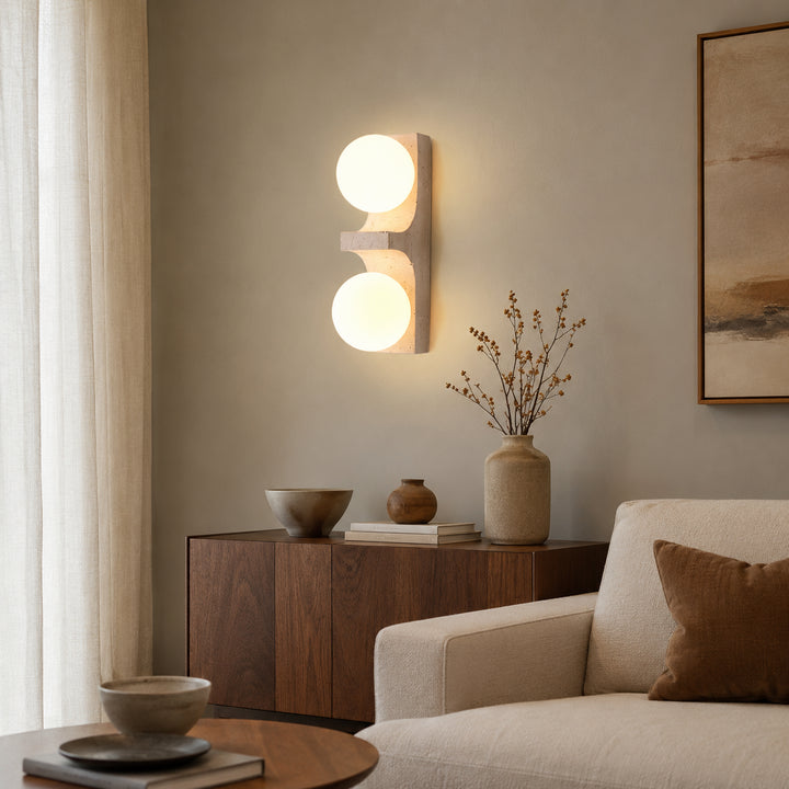 Narevona Travertine Globe Wall Lamp 5