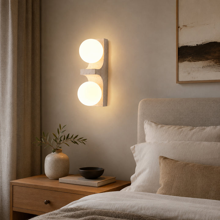 Narevona Travertine Globe Wall Lamp 6
