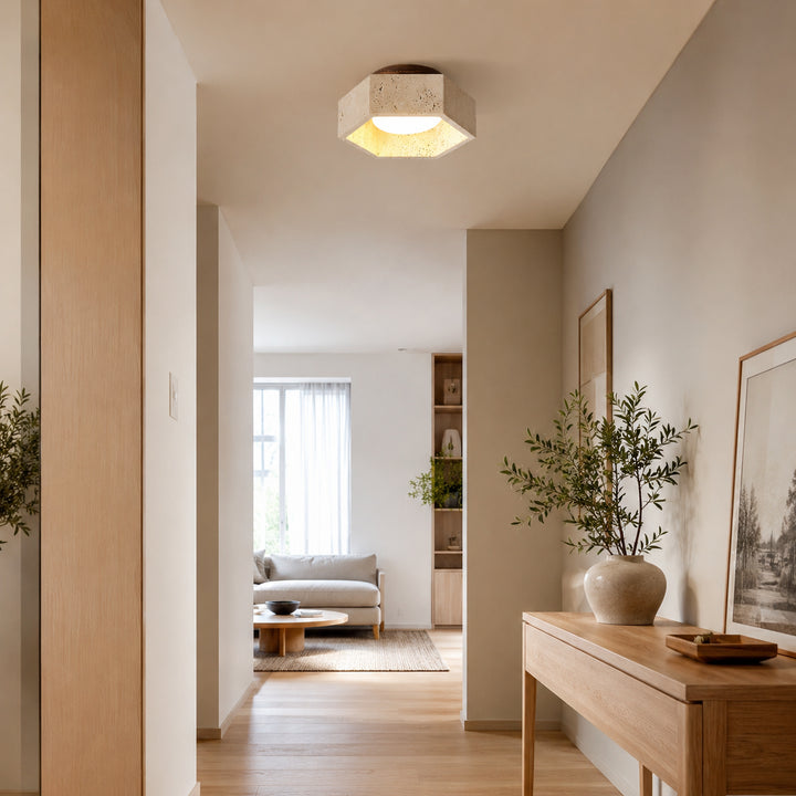 Navorune Travertine Ceiling Lamp 1