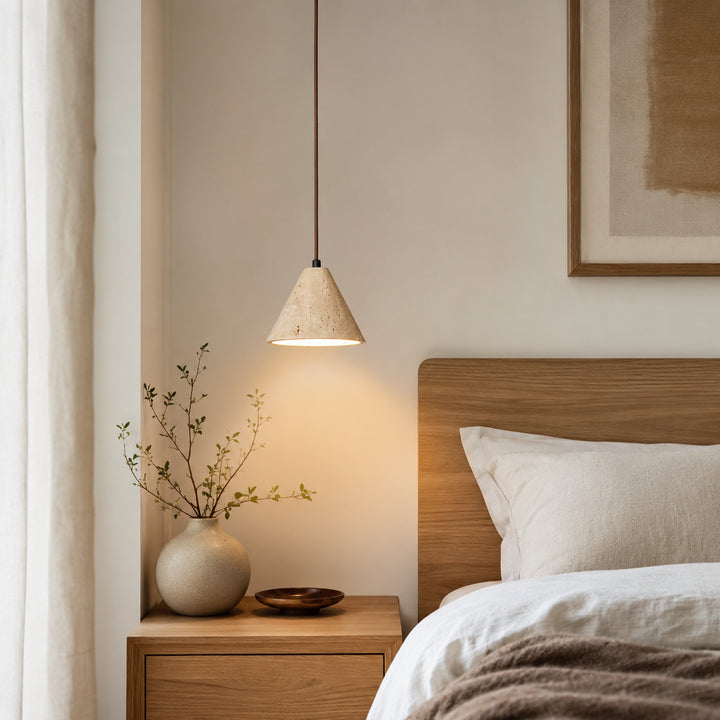 Nolvaren Travertine Cone Pendant Light 4