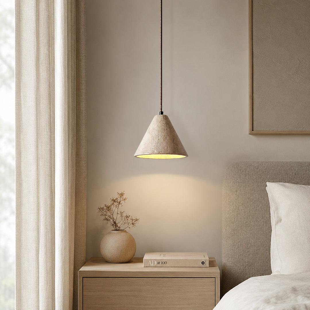 Nolvaren Travertine Cone Pendant Light 6