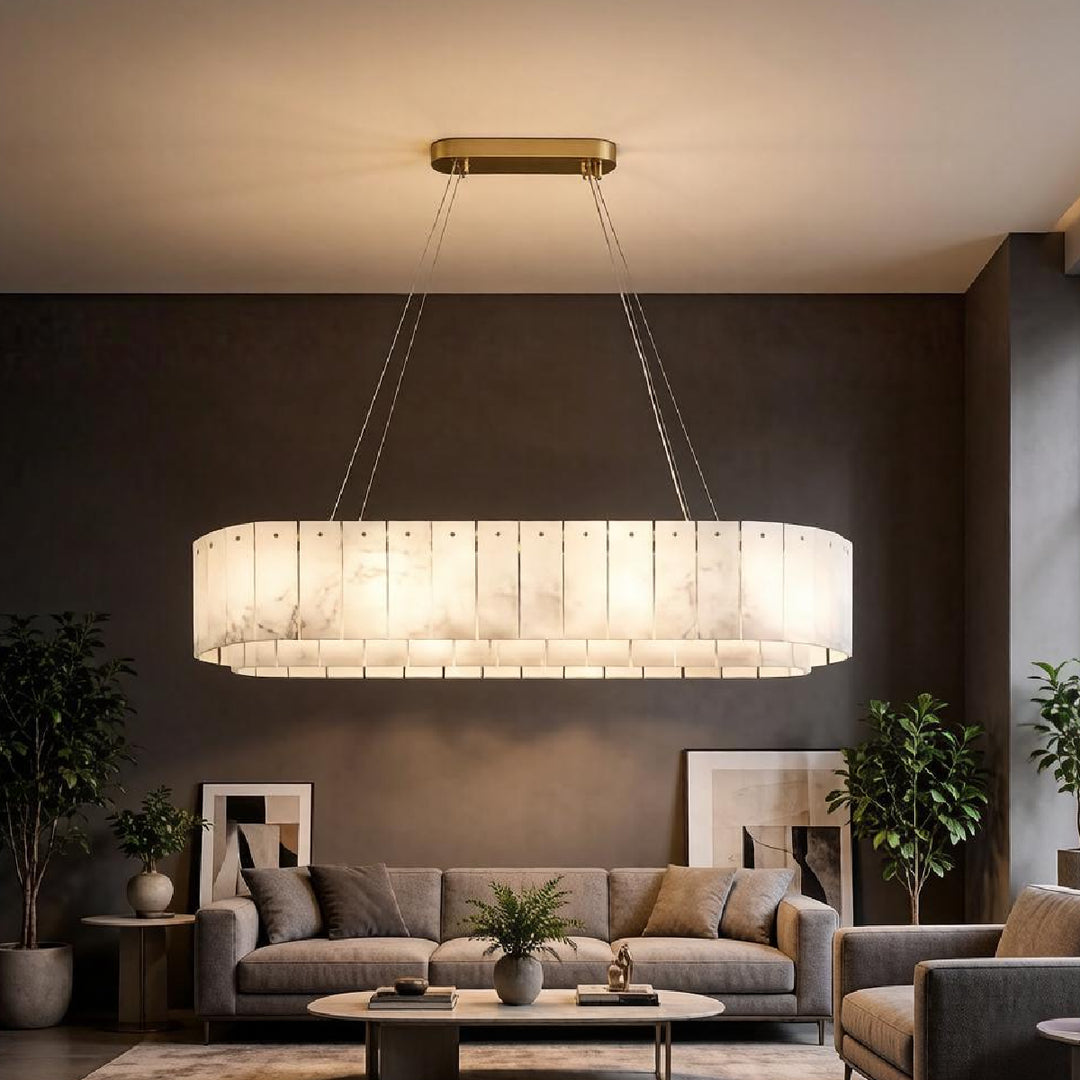Nona Linear Alabaster Chandelier 4