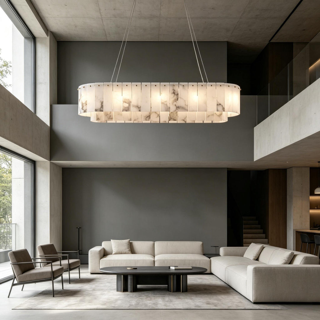 Nona Linear Alabaster Chandelier 5