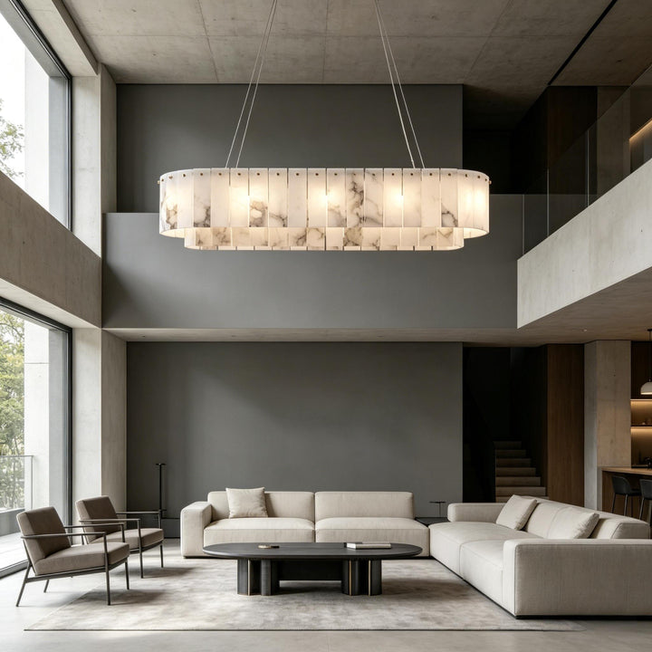 Nona Linear Alabaster Chandelier 5