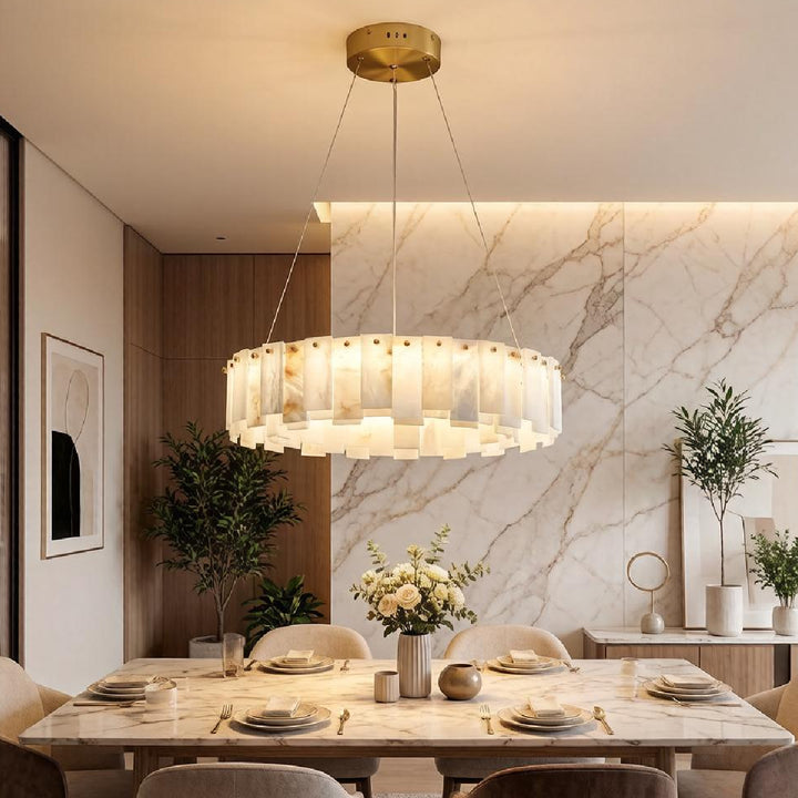  Onyx Ring Alabaster Chandelier 10