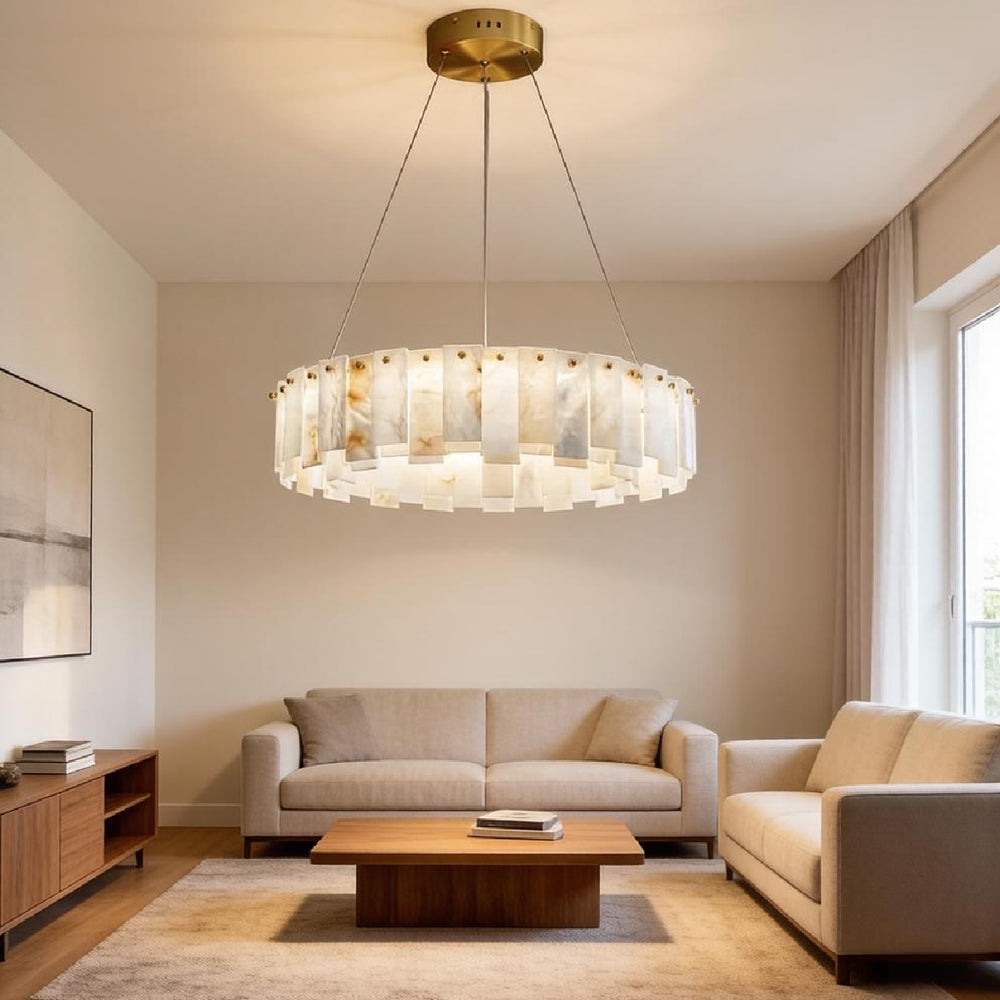  Onyx Ring Alabaster Chandelier 7