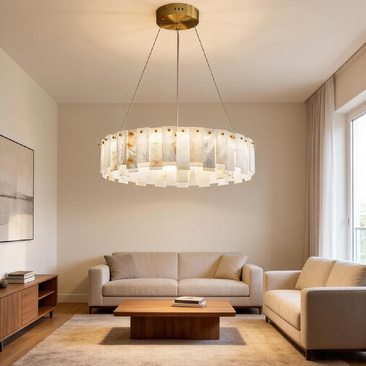  Onyx Ring Alabaster Chandelier 7