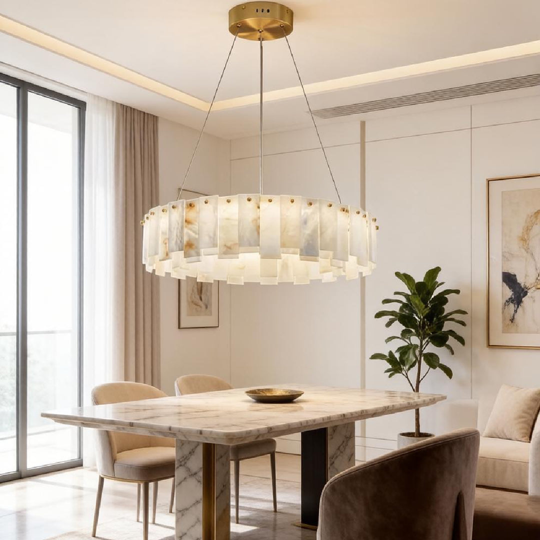  Onyx Ring Alabaster Chandelier 8