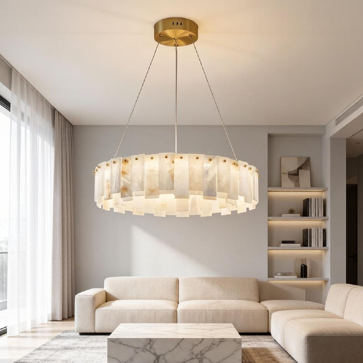  Onyx Ring Alabaster Chandelier 9