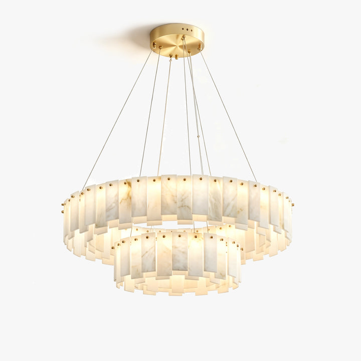 Onyx Ring Double Alabaster Chandelier 1