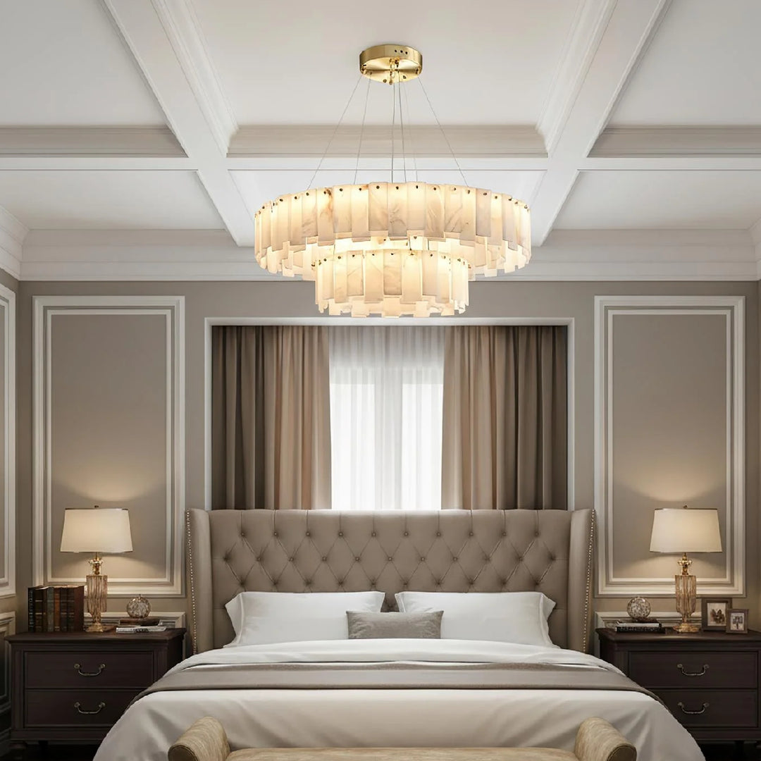 Onyx Ring Double Alabaster Chandelier 4